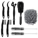 QKURT 9pcs Bike Cleaning Tool Set, Bicycle Clean Brush Kit for Bike Tire Chain Sprocket Corner Fit for Motorcycle Bikes