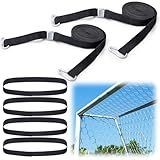 Sonwyoung 2 Pcs Soccer Goal Net Support Straps Heavy Duty Nylon Straps with Strap Loops for 24 ft Goal, Prevent Net Sagging, Easy Setup for Training, Games, Backyard Use