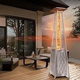 EAST OAK 48,000 BTU Pyramid Patio Heater, Quartz Glass Tube Propane Outdoor Heater with Wheels, Triple Safety Protection, 2025 Upgrade for Home, Backyard & Commercial Spaces, Stainless Steel