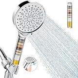 Cobbe Filtered Shower Head with Handheld, High Pressure 6 Spray Mode Showerhead with Filters, Water Softener Filters Beads for Hard Water - Remove Chlorine - Reduces Dry Itchy Skin, Chrome