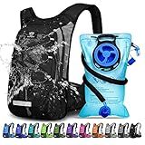Mothybot Insulated Hydration Backpack Pack with 3L BPA Free Leak Proof Water Bladder, Large Storage Lightweight Hiking Daypack with Waist Pouches & Cooler Layer, for Running, Biking, Camping, Festival