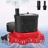 AgiiMan Pool Cover Pump Above Ground - 850 GPH Submersible Water Pump for Pool Draining, Portable Small Sump Pumps with 16' Drainage Hose and 25' Power Cord, 3 Adapters, Black