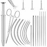 17PCS Piercing Insertion Tool, Stainless Steel Body Jewelry