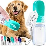 MalsiPree Portable Dog Water Bottle - 19 Oz, Blue - Leak-Proof Water Bowl Dispenser with Lock for Hiking, Travel & On-The-Go