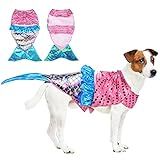 Mermaid Dog Halloween Costumes, Dog Clothes Mermaid Costume for Small Medium Dogs Cats Puppy, Cute Pet Cosplay Outfit for Christmas, Birthday Party Photo Props Dress up Accessories Parade