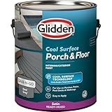 Glidden Porch and Floor with Cool Surface Technology Satin Interior/Exterior Paint, Steel Gray, 1 Gallon