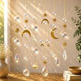 6Pieces Colorful Crystals Suncatcher Hanging Sun Catcher with Chain