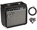 Fender Frontman 20G Guitar Combo Amplifier - Black Bundle with Cable and Austin Bazaar Exclusive 12-Pack Picks
