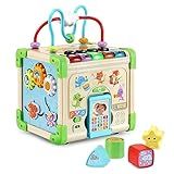 LeapFrog Touch and Learn Electronic Musical Light-Up Wooden Activity Cube Toy, Animal Themed, Ages 1 and Up