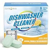 OOOFLOWER 6-Pack Dishwasher Detergent and Deodorizer Tablets, Deep Clean Formula, Dishwasher Safe, Removes Scale, Odors, and Hard Water Residue (Lemon Scent)