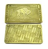 1 oz One Troy Ounce USA American Buffalo .999 Fine Brass Bullion Bar Ingot | Unique Metals