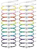 Funtery 24 Pcs Dance Bracelets Bulk Christmas Gifts for Girl Dancers Girls Dance Team Recital Gifts Wax Rope Jewelry Dancer Lovers Fan Competition Activities Accessories(Colorful)