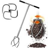 Walensee Upgrade Twist Tiller Manual Hand Tiller Garden Claw Cultivator with a Removable Big Claw, Garden Claw Tool Long Handle Steel Tiller Lawn Aerator Soli Lossener for Gardening Bed and Plant Box