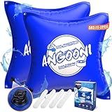 Angooni 5x5FT Heavy-Duty Pool Pillow with Sturdy Ropes - 0.4mm Thick PVC Pool Pillows for Winter with Boston Dual-Inflation Valve - Closing Pillow for Above Ground Pools, No Leakage(2 Pack)