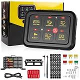 6 Gang Switch Panel with Electronic Relays, Universal Circuit Control Relay System, with Automatic Dimmable On-Off LED Switch