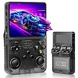 LKOHJF R36S Retro Gaming Console with 3.5-in IPS HD Screen, Handheld Game Console Built-in 18000+ Classic Game, Video Game Console with 64GB Memory, Retro Game Consoles Ultra-Long Standby Time (Black)