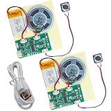 2pcs DIY Audio Recorder and Player kit,Record standalone or Download Music via USB Type-C,Compact Size, Includes PCB, Speaker, Battery, Buttons, for Personalized Greeting Cards, Music Boxes, and More