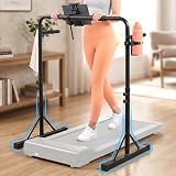 Walking Pad Handle Bar Only, Wide Stable Base with Triangular Support, Fits Models up to 24.4" Wide, 3-Level(31.5"/37.4"/43.3") Height Adjustable Treadmill Handrail with 360° Phone Holder & Cup Holder
