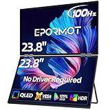 EPORMOT QLED Portable Dual Monitor 23.8" 100Hz FHD 1080P Stacked Monitor – 125% sRGB Dual Vertical Displays for Coding/Gaming/Trading, USB-C HDMI Laptop Screen Extender