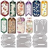 GLOBLELAND Bookmark Tags Cutting Dies Metal Labels Die Cuts Nested Borders Background Cutting Embossing Templates for Scrapbooking Crafts Paper Cards Making