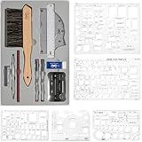 Mr. Pen- Professional Drafting Tools & Geometry Set with Case, 17 pcs, Mechanical Pencil, Fineliners, Scale Metal Ruler, Drawing Templates for Interior Design House Plan, Architect Protractor Set