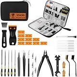 3D Printer Tools Kit, 34pcs 3D Printer Accessories for All FDM/SLA Printers Includes Nozzle Cleaning, Removal Scrapers, Finishing Tools, 5 Types of Files,Brushes, Wire Cutter, Engraving Knife
