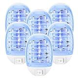 6Pack Bug Zapper Indoor Plug in Mosquito Zapper Indoor,Baby Secure Mosquito Killer for Nursery&Bedroom,Plug in Gnat Killer for Kitchen&Plant,Fruit Fly Zapper Insect Killer with 365nm Blue Light 2026