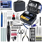 124Pcs 3D Printing Accessory Tools with Tool Bag for Remove/Trim and Finish 3D Print Includes Deburring Tool, Nozzle Cleaning, Removal Scrapers, Finishing Tools,etc.