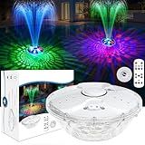 ChlorStar Upgraded Pool Fountain with Remote, Floating Pool Fountain with Lights, Above Ground Pool Water Fountains with Anchor, Swimming Pool Fountains for Inground Pool-1PC (White)