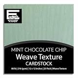 Mint Chocolate Chip—12x12 Textured Cardstock | 80lb Textured Green - Blue Scrapbook Paper | Premium Cardstock for Cricut Cutting | 25 Sheets
