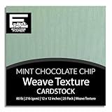 Mint Chocolate Chip—12x12 Textured Cardstock | 80lb Textured Green - Blue Scrapbook Paper | Premium Cardstock for Cricut Cutting | 25 Sheets