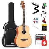 Donner 3/4 Acoustic Guitar Kit 36 Inch Dreadnought Acustica Guitarra Bundle for Beginner Adult Youth Travel With Steel String Spruce Wood Gig Bag Tuner Pickguard Right Hand