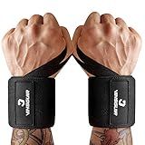 VINSGUIR 21'' Elastic Wrist Straps for Weightlifting and Working Out, Breathable Gym Wrist Wraps for Weightlifting with Thumb Loop and Left/Right Tabs, Wrist Brace for Wrist Support and Protection, Men and Women (Pair)