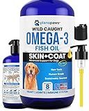 Omega 3 Fish Oil for Dogs - Better Than Salmon Oil - Dog Fish Oil Supplement to Reduce Shedding & Itching - Supports Joints, Brain, and Heart Health - Skin and Coat Supplement - Liquid Fish Oil