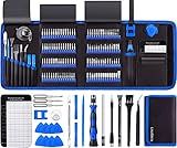 Electronics Precision Screwdriver Set 146-IN-1: Computer PC Laptop Repair Tool Kit - 123 Bits, Flexible Shaft, Extension Rod, Magnetic Mat for PC Building, iPhone, MacBook, PS5, Xbox, Switch