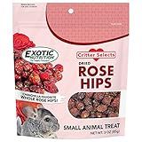 Exotic Nutrition Dried Rose HIPS (3 oz.) - Healthy Natural Treat - Chinchillas, Guinea Pigs, Rabbits, Prairie Dogs, Degus, Hamsters, Rats, Squirrels, Parrots, Chickens, Ducks & Other Small Pets