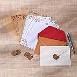 BAYTORY 27Pcs Stationery Paper and Envelopes Set, A6 Vintage Envelopes, Love Letter Papers Letter Writing Kit, Letter Writing Stationery for Invitation (Multicolor & Letter Papers)