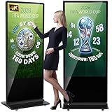 YCKJNB 65 inch Indoor Digital Signage 4K Touchscreen,CMS Software,IPS Floor Standing Digital Kiosks Interactive Displays with WiFi HDMI/USB Input Auto AD Player, Android OS Black