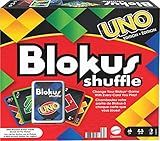 Mattel Games Blokus Shuffle UNO Edition Strategy Board Game, Family Game with Colorful Pieces and UNO-Themed Action Cards