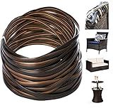 Wicker Repair Kit, Synthetic Embossing Rattan Fix Material Supplies Vinyl Plastic Waterproof Flat Ribbon for Garden Patio Furniture and Rattan Chair Sofa Basket Replacement-120Ft Gradiant Coffe