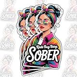 3 Pcs Kinda Busy Being Sober Sticker, Addiction Recovery Sober Sticker, Sobriety Pride Stickers, Sober Girl Stickers 3" Waterproof for Laptop, Bottle, Tumbler, Notebook, Gift for Sober Women