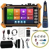 OTDR Fiber Optic Tester, WANLUTECH 1310/1550nm OTDR Event Map OPM OLS VFL CCTV Test Support 8MP TVI CVI AHD 4K IP Camera Test Cable Tracer RJ45 Cable TDR Test Network Tools PoE HDMI WiFi SC FC ST LC