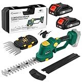 SakerPlus Rechargeable 2-in-1 Hedge and Grass Trimmer, 22V Lightweight Cordless Shrub Cutter with Adjustable Head, Battery and Charger Included – Ideal for Lawn and Garden Work