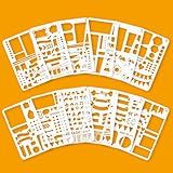 Handmade Flexible Record Template, Stencils Drafting Tools 12-Pack Reusable Templates Planner Stencils for Journaling Checklists Boxes Lines & Daily Planning