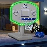 Dahivs LED Pool Basketball Hoop Poolside, Oversized Water Basketball Hoop with Solar Colorful Lights, 34"x34"x42.2" Light Up Swimming Pool Basketball Hoops for Kids Adults, with 2 Balls and Pump.