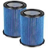 VF5000 Replacement Vacuum Filter 3 Layer Pleated with High Efficiency Particle Air Filter Material Compatible with Rigid Shop Vac 6-20 Gallon Wet Dry Vacuums (2 Packs)