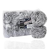 Brheez Stainless Steel Cleaner Scouring Pads [12 Pack] - Industrial & Commercial Strength Large Cleaning Supplies Dish Sponge - Individually Wrapped 50 Gram