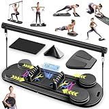 Pilates Board, Pilates Portable Reformer Machine 2025 for Home Workout, 7 in 1 Multifunctional Abdominal Board, Foldable Abs Trainer Machine, Pilates Core Workout Equipment for Women (Black)