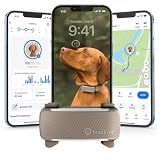 Tractive Smart Dog GPS Tracker | Live Pet Tracker with Virtual Fence | Vital Signs Monitoring of Heart & Respiratory Rate | Bark Monitoring | Dog Collar Attachment (Brown)