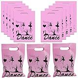 BignzwUra 50PCS Ballet Dance Themed Party Favor Bags - Dacing/Dance Movements Ballerina Baby Shower First 21st Birthday Party Decorations Favors Supplies Table Decor Gift Goodie Bags